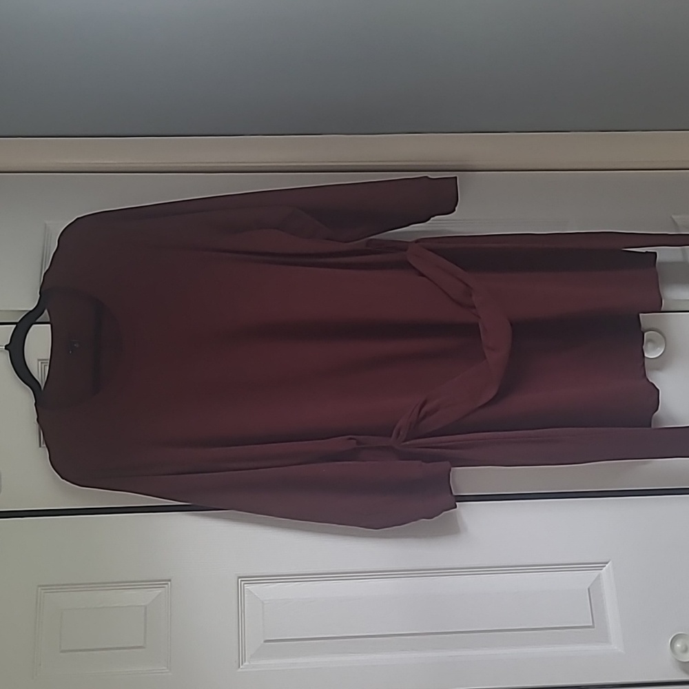 Torrid Burgundy Tie Waist Sweatshirt Dress